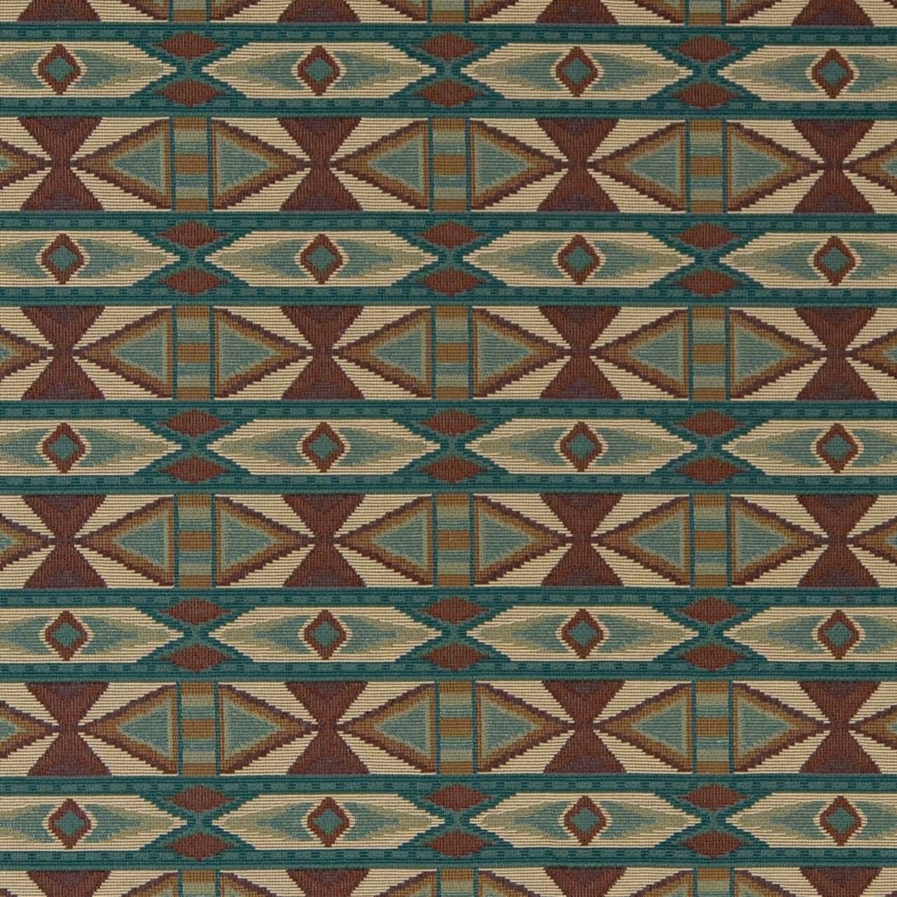 Aqua Made in America Abstract Global Southwest Woven Pattern Upholstery Fabric by The Yard - SKU: Vernon Teal